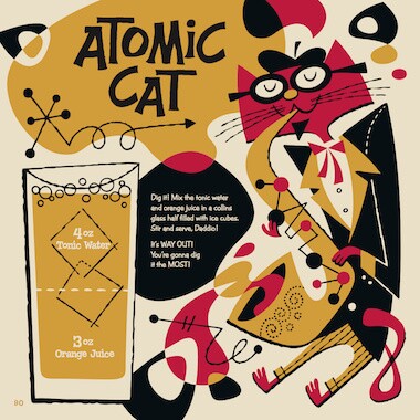 A recipe for a kiddie Atomic Cat in "Kiddie Cocktails," by Stuart Sandler and illustrated by Derek Yaniger.