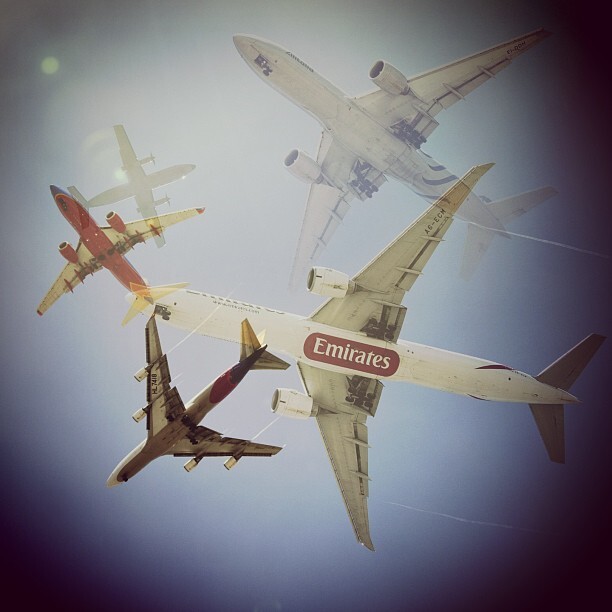 The planes from LAX that flew overhead today while on assignment at The Forum.
