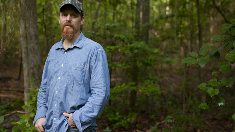 David Daniel stands on his property in Winnsboro, Texas, where the Keystone XL pipeline is slated to be installed. Daniel is opposed to the pipeline, which will carry oil from Canada's tar sands.