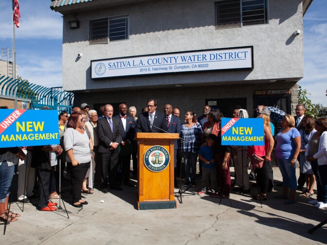 LA County Public Works Director Mark Pestrella speaks one day after the State Water Resources Control Board put his department temporarily in charge of the embattled Sativa Water District.