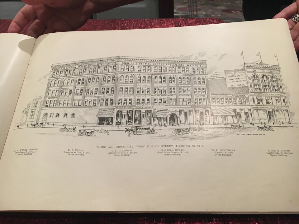 A sketch found in the 1896 book "Pen Sketches of Los Angeles" which will be on sale at the 51st California International Antiquarian Book Fair.