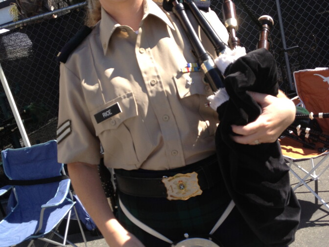 Mindy Rice played in the parade that honored fallen police officers. 