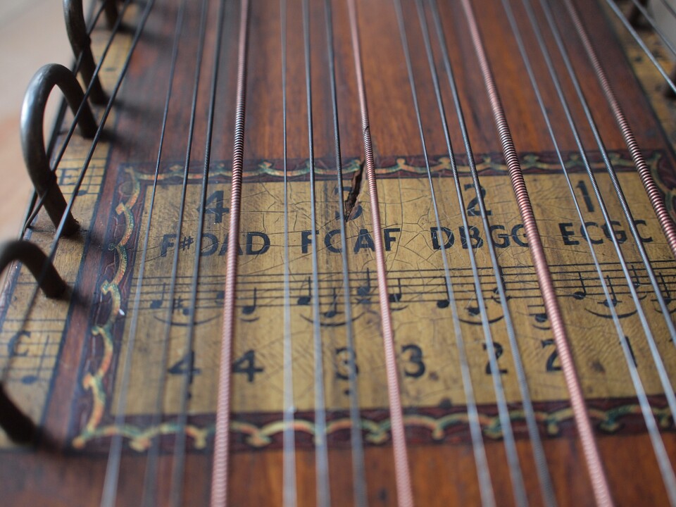 A vintage "Ukelin" from Lockington's eclectic collection of instruments.