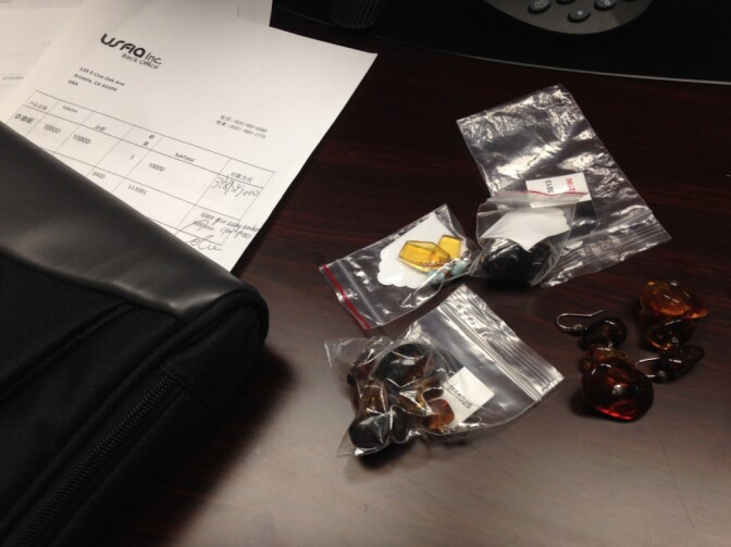 Amber stones that George Ma said he received after investing in GemCoin; but he said he lost $10,000.
