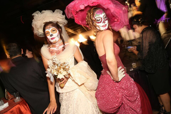 Revelers celebrate Dia de Los Muertos at the Museum of Latin American Art.