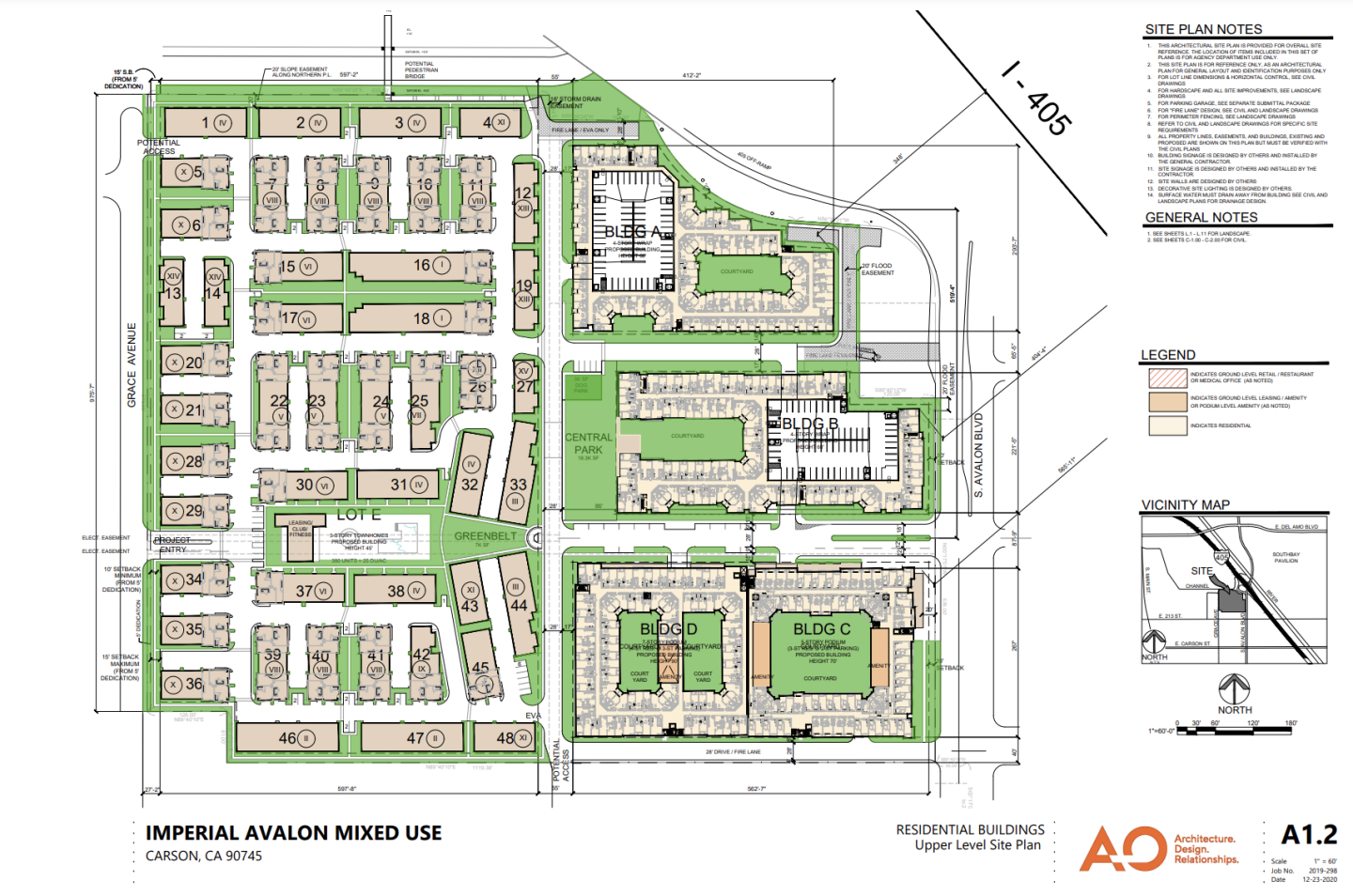A site plan for a new development in Carson.