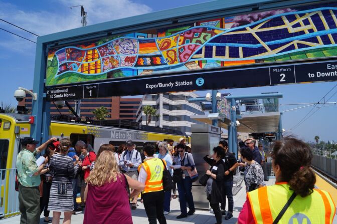 This is one of the roughly 100 pieces of new art that riders will find along the new Expo Line extension.