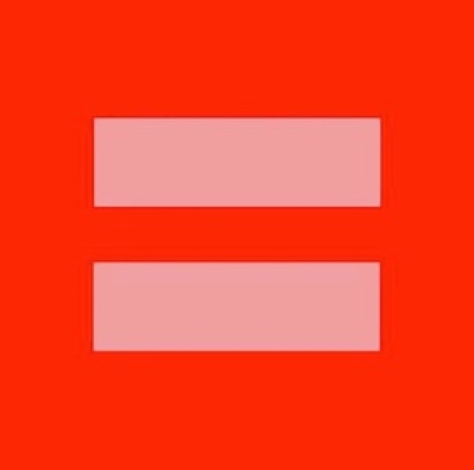 The red and pink variation on the Human Rights Campaign's logo that went viral yesterday.