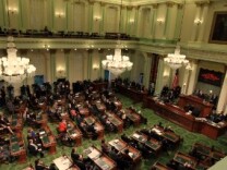 California Governor Jerry Brown delivers the State of the State address at the California State Capitol on January 31, 2011 in Sacramento, California.