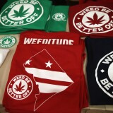 WASHINGTON, DC - FEBRUARY 28:  T-shirts with marijuana slogans are displayed during a ComfyTree Cannabis Academy conference February 28, 2015 in Washington, DC. Attendees participated in the conference to gain knowledge on how to legally enter and operate in the cannabis industry.  (Photo by Alex Wong/Getty Images)
