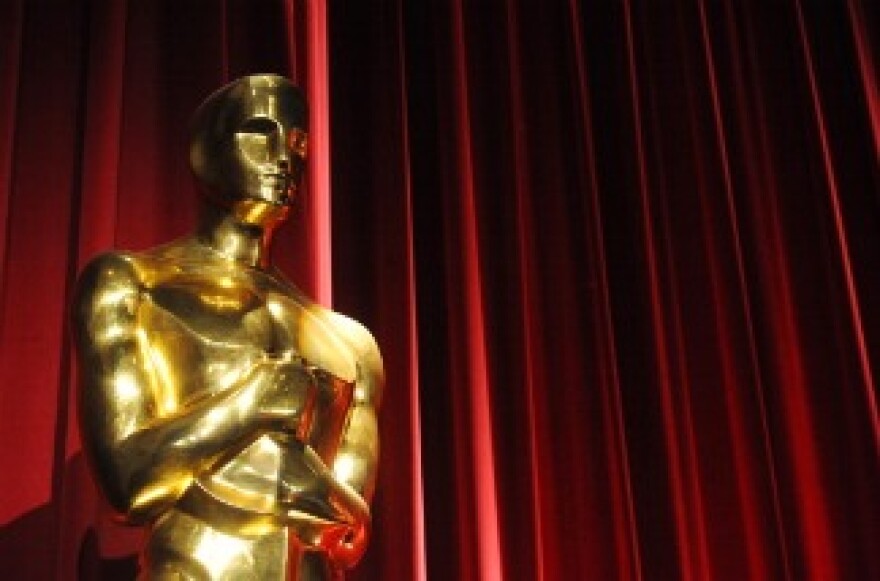 An Oscars statue is seen before the start of the 83rd Annual Academy Awards Nominations Announcement. 