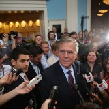 ORLANDO, FL - JUNE 02:  Former Florida Governor Jeb Bush and possible Republican presidential candidate speaks to the media after addressing the Rick Scott's Economic Growth Summit held at the Disney's Yacht and Beach Club Convention Center on June 2, 2015 in Orlando, Florida. Many of the leading Republican presidential candidates are scheduled to speak during the event.  (Photo by Joe Raedle/Getty Images)