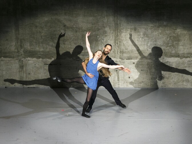 LOSDancer Janie Taylor and LADP Co-Founder Benjamin Millepied perform at the L.A. Dance Project 2015 Benefit at The Los Angeles Theater Center on December 12, 2015 in Los Angeles, California.   