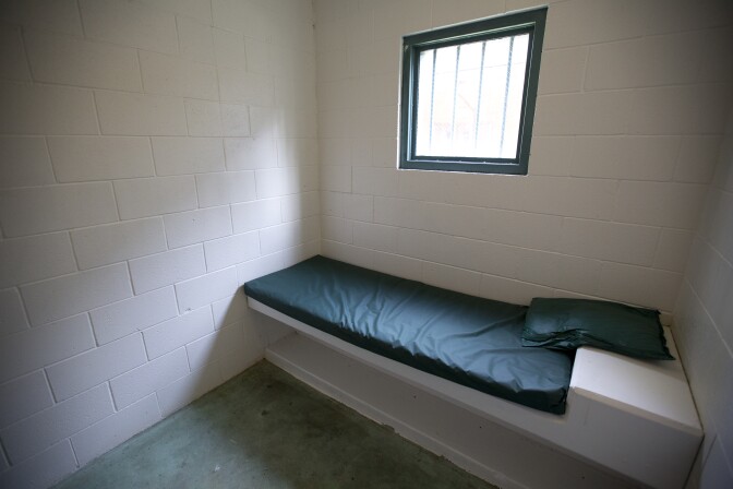 Camp Scott solitary confinement. 
Camp Scott Santa Clarita CA 13th may 2016
Pic © Dan Tuffs 2016 www.dantuffs.com +1 310 774 1780 