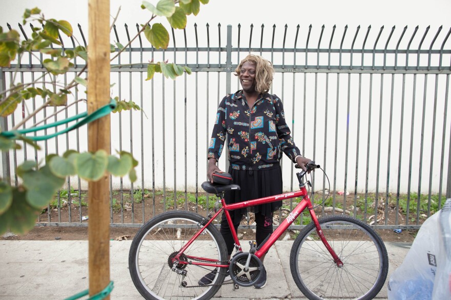 Pepper Pilar talks about experiencing homelessness and spending time in a shelter on Friday, Mar. 16, 2018. Pilar ended up homeless after a series of hardships and a relationship ending left no other options.