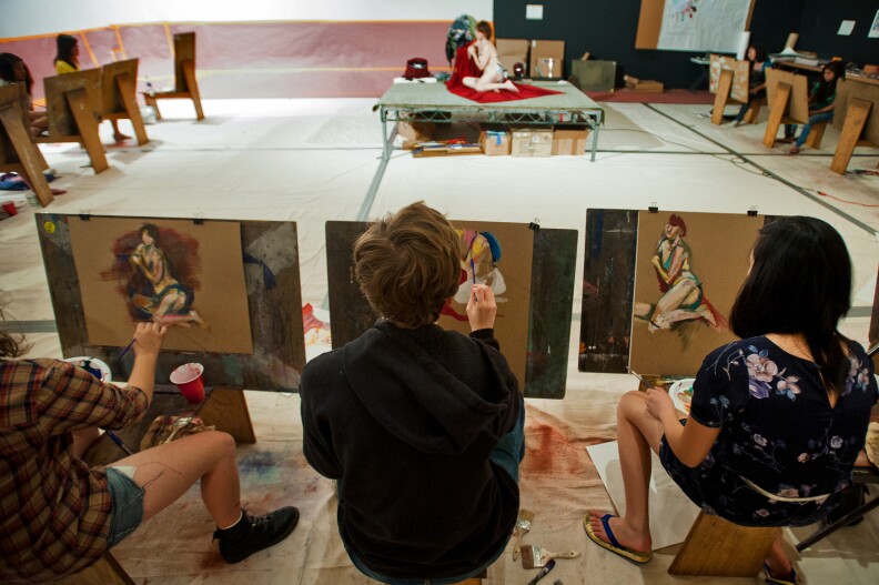 Students participate in a figure drawing class during the four-week California State Summer School for the Arts program at CalArts. More than 500 students take part in the program each summer.