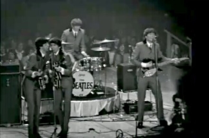 An image from the film "The Beatles' First American Concert."