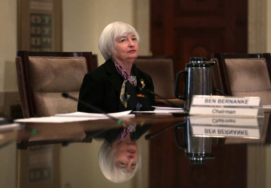 Janet Yellen, Vice Chair of the Federal Reserve Board and President Obama's nominee to succeed Chairman Ben Bernanke, waits for the beginning of a meeting of the Board of Governors of the Federal Reserve System to discuss the final version of the so-called "Volcker Rule" December 10, 2013 in Washington, DC. The rule was adopted unanimously during the meeting that will ban proprietary trading by large banks. 
