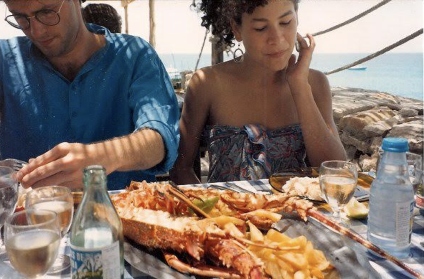Lili with her ex-fiance in Ibiza.