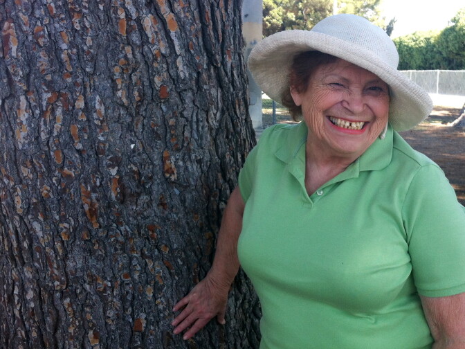 Historian Anna Sklar, who discovered a treasure trove of photos taken by the City of LA's engineering department from about 1890 - 1980. She's at the Baldwin Hills Rec Center, site of a years-long peat bog fire.