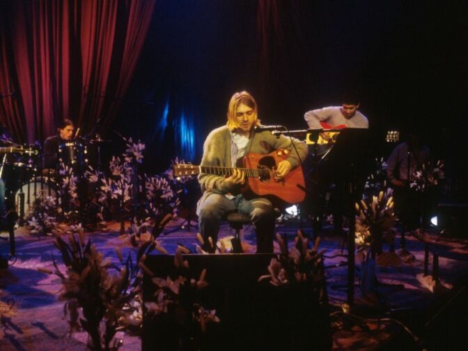 Kurt Cobain and Nirvana during the taping of MTV Unplugged at Sony Studios in New York City on Nov. 18, 1993.