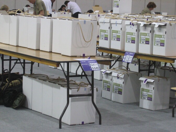 Ballot boxes.