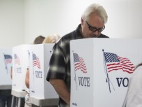 Voters take part in early ballot casting at the Los Angeles County Registrar-Recorder/County Clerk in Norwalk on Wednesday morning, Nov. 2, 2016.
