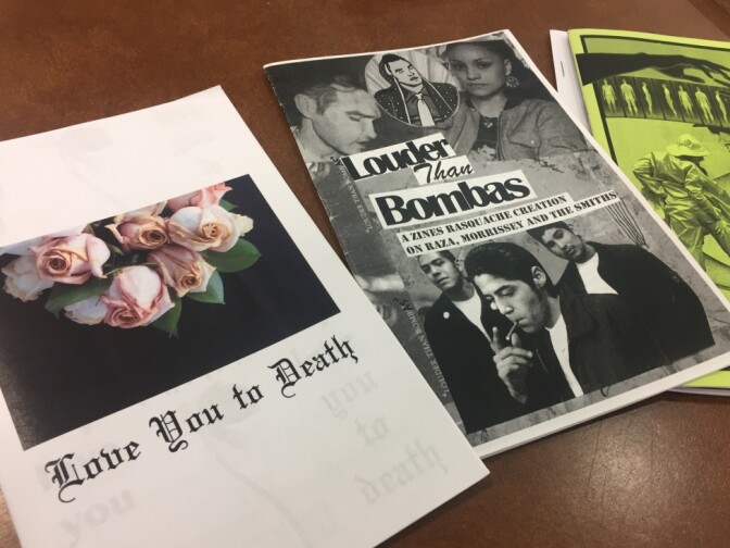 Zines from the collection at the Main Library in Long Beach.