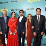 NEW YORK, NY - JUNE 20:  (L-R) Emily V. Gordon, Anupam Kher, Zoe Kazan, Kumail Nanjiani, Holly Hunter, Michael Showalter, and Ray Romao  attend "The Big Sick" New York Premiere at The Landmark Sunshine Theater on June 20, 2017 in New York City.  (Photo by Dimitrios Kambouris/Getty Images)