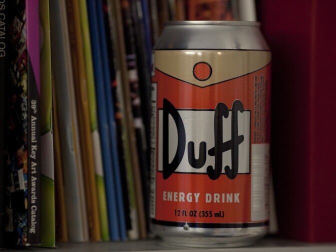 An icon from "The Simpsons" comes to life in the form of an energy drink.