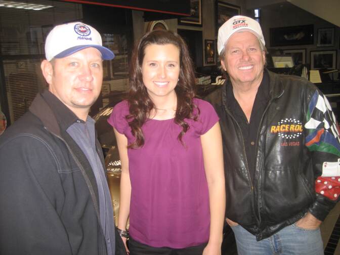 Robert Hight, left, Ashley Force Hood, and John Force.