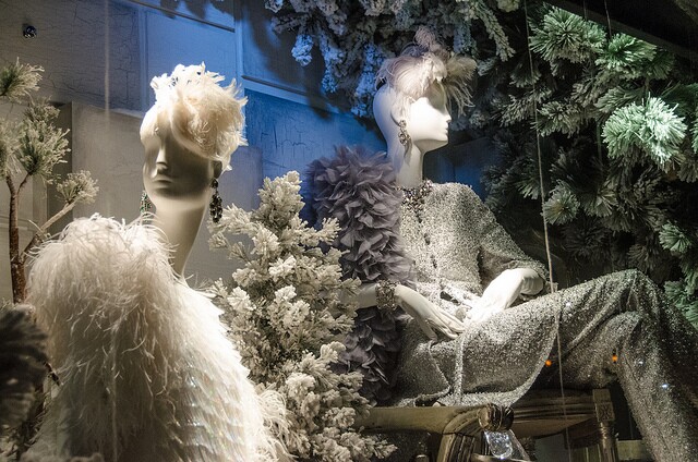 A display window at Bergdorf Goodman department store in New York City.