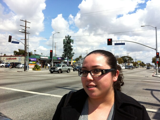 KPCC producer Bianca Ramirez was 6 when the riots broke out here at Florence and Normandie. Today, she lives just a couple blocks away.
