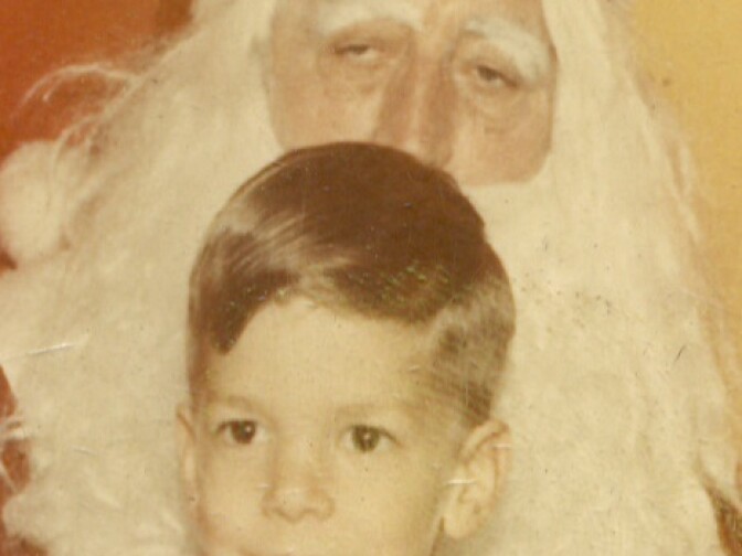 "Santa looks smashed! A little too much nog. I was probably 5 or 6 at the time."—Fred Folsom