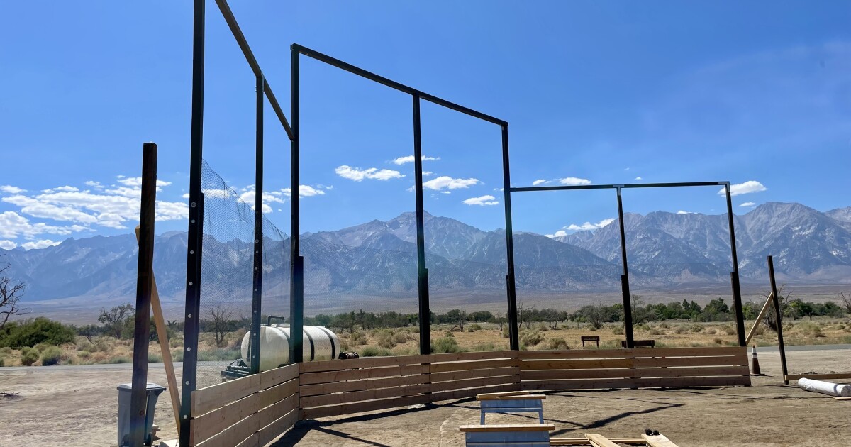 An LA artist is rebuilding the baseball field at a former incarceration camp for Japanese