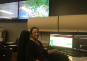 Los Angeles County Supervising Dispatcher Enma DeLeon is one of the people reached by phone when the public calls for help about mudslides, falling rocks and other local emergencies.