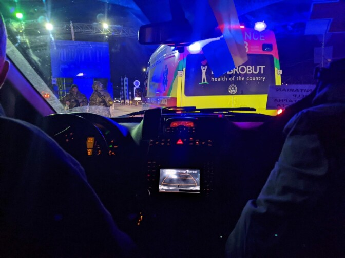 The team had to navigate multiple checkpoints to get out of Ukraine.