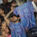 A supporter at a Sanders campaign rally at California State University, Dominguez Hills on May 17, 2016 in Carson, California. 