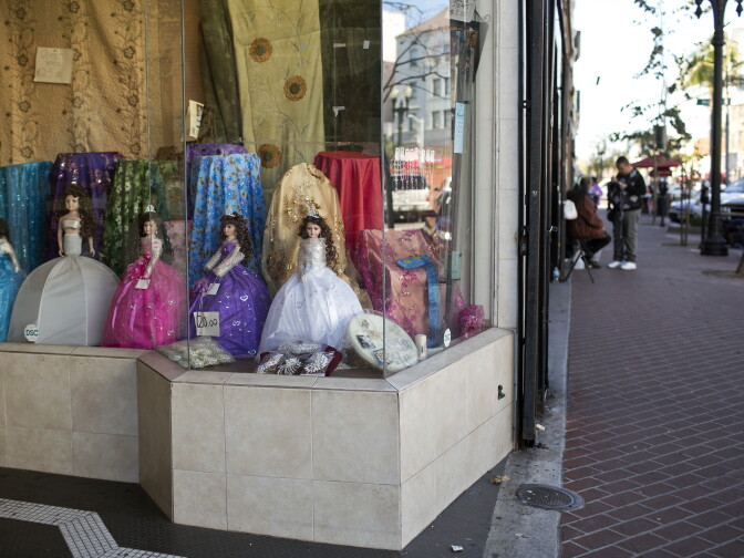 Downtown Santa Ana is known for its quinceañera dress shops, religious shops and other small Latino businesses.