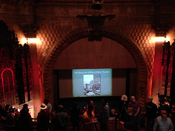 The interior of the Million Dollar Theater in Downtown L.A., recently renovated by Adele Yellin, was on display as part of "A Day on Broadway," on January 25, 2014 .