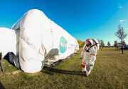 Scientists at NASA’s Jet Propulsion Lab (JPL) researched how humans and fungus might co-exist in space using this inflatable lunar mars habitat in North Dakota. 