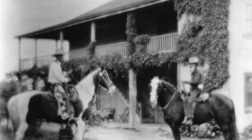 Horsemen at the Lugo adobe in Bell Gardens