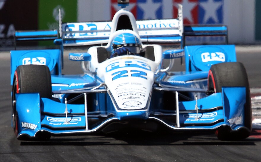 LONG BEACH, CA - APRIL 17: Simon Pagenaud is the winner of the 42nd Toyota Grand Prix of Long Beach on April 17, 2016 in Long Beach, California. (Photo by Frederick M. Brown/Getty Images)
