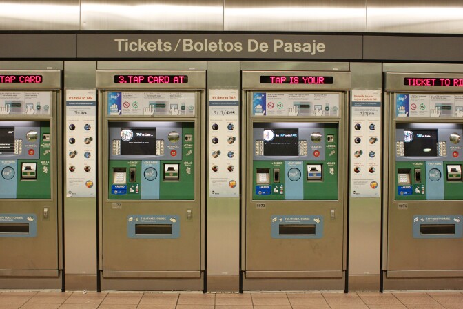 TAP card machines.