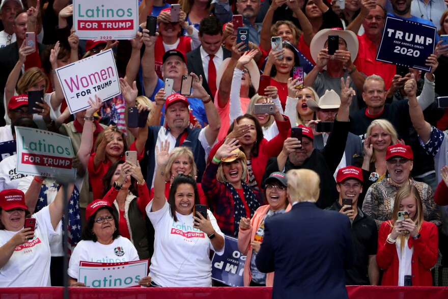 DALLAS, TEXAS - OCTOBER 17: U.S. President Donald Trump arrives for a "Keep America Great" Campaign Rally at American Airlines Center on October 17, 2019 in Dallas, Texas. (Photo by Tom Pennington/Getty Images)