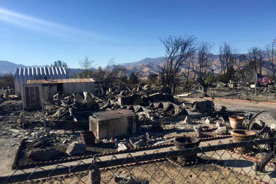 The remains of a home that burned in the Erskine Fire northeast of Bakersfield. Hundreds of homes in the Lake Isabella area now need to be rebuilt. 