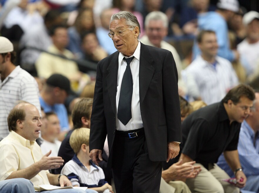 File: Donald T. Sterling, owner of the Los Angeles Clippers, heads back to his courtside seat to watch the second half of the Clippers' 94-87 loss to the Denver Nuggets in Game 3 of the teams' NBA Western Conference first-round playoff series in Denver on Thursday, April 27, 2006.