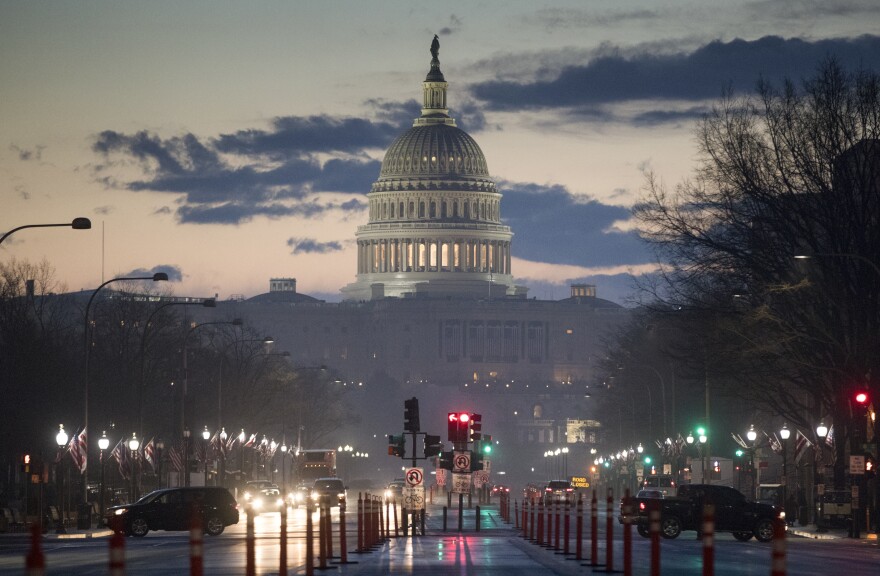The Capitol in Washington is seen at dawn, Wednesday, Jan. 18, 2017,  as the city prepares for Friday's inauguration of Donald Trump as president. (AP Photo/J. Scott Applewhite)