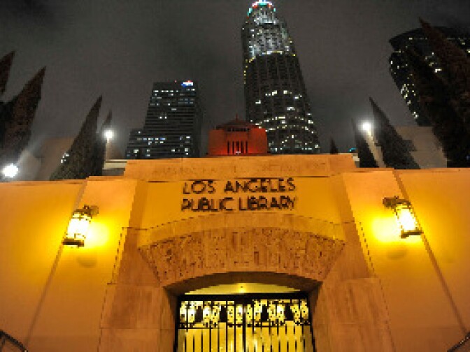 Los Angeles' Central Public Library is illuminated on the night of December 1, 2009 in downtown Los Angeles.