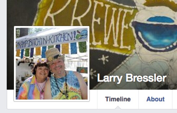 A screenshot from Larry Bressler's Facebook page shows Bressler and his wife, Denise. The two were fatally stabbed Monday by Bressler's cousin.